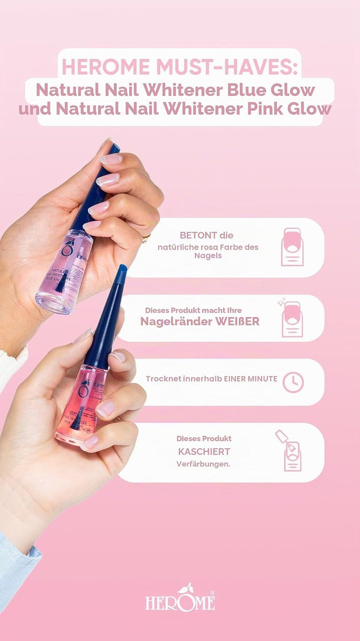 Herome Nagelaufheller (Nail Whitener) Blue Glow - Whitening Nagellack - Akzentuiert die Natürliche R