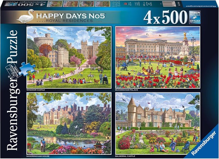 Ravensburger Happy Days Royal Residences 4X 500 Piece Jigsaw Puzzle for Adults & Kids Age 10 Years U