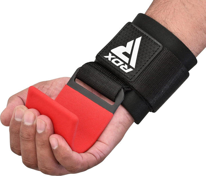 RDX Zughilfen Haken Krafttraining, 8mm Gepolstert Handgelenkschutz, Profi Bodybuilding Gewichtheben