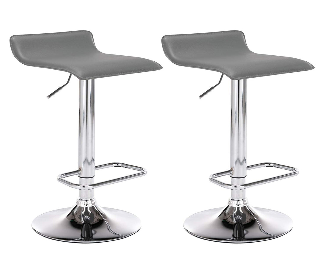 CLP 2er Set Barhocker Dyn Mit Kunstlederbezug I 2 x Höhenverstellbarer Und Drehbarer Tresenhocker Mi