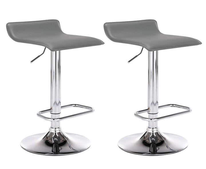 CLP 2er Set Barhocker Dyn Mit Kunstlederbezug I 2 x Höhenverstellbarer Und Drehbarer Tresenhocker Mi