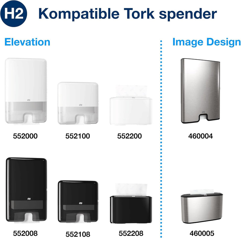 Tork Xpress® weiche Multifold-Handtücher Weiss H2, Advanced-Qualität, 2-lagig, Zickzackfalz, saugfäh