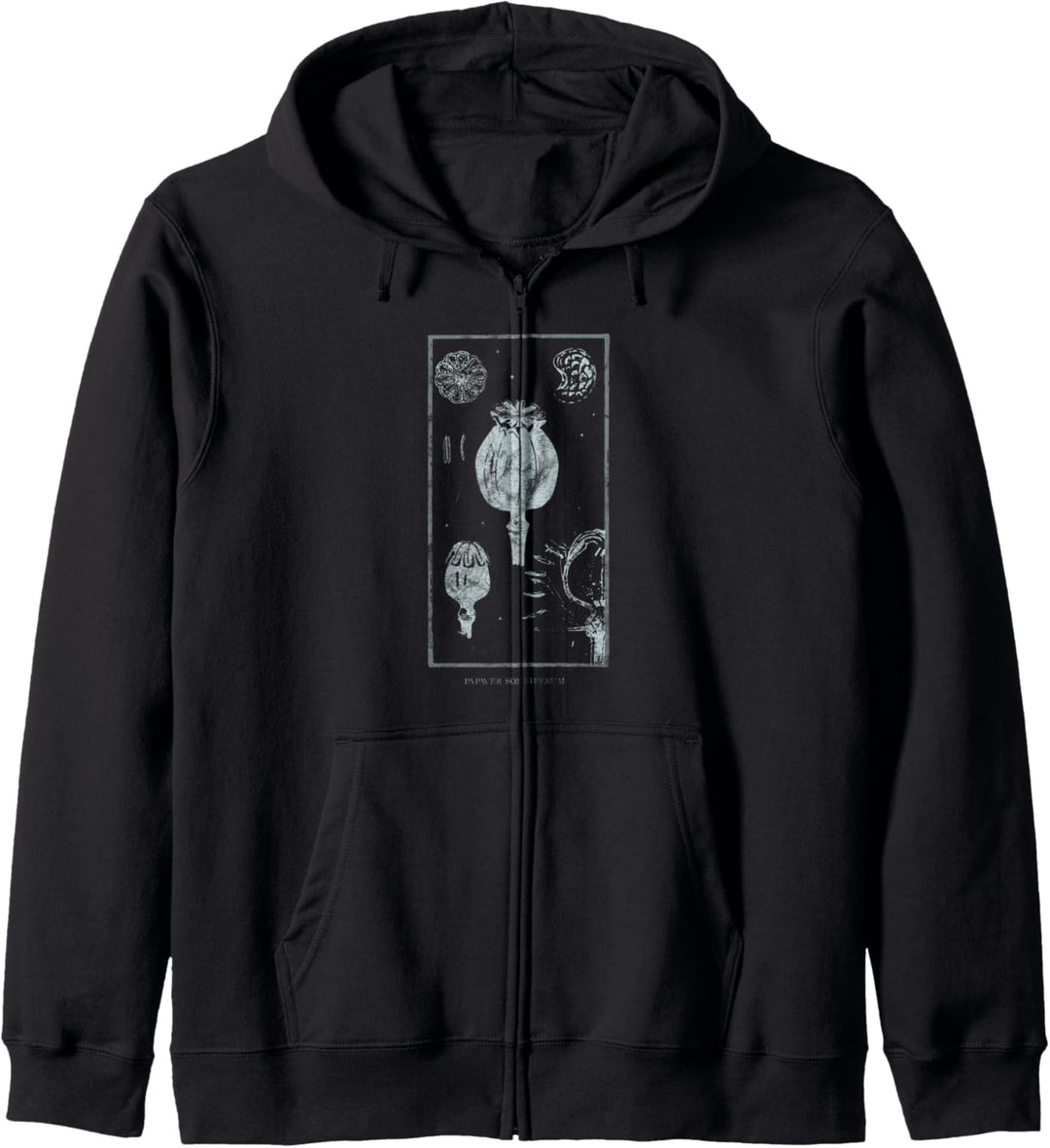 Occult Schlafmohn Psychoaktiv Drogen Gothic Grunge Tarot Kapuzenjacke