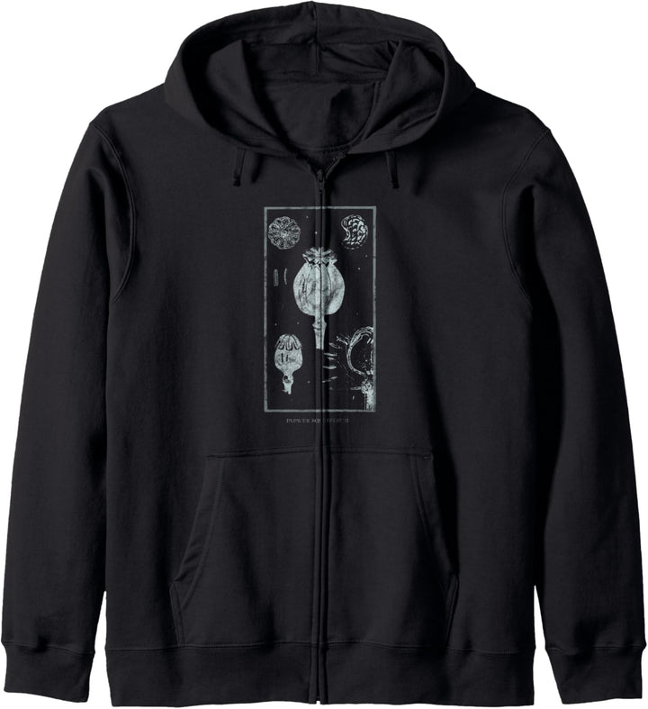 Occult Schlafmohn Psychoaktiv Drogen Gothic Grunge Tarot Kapuzenjacke