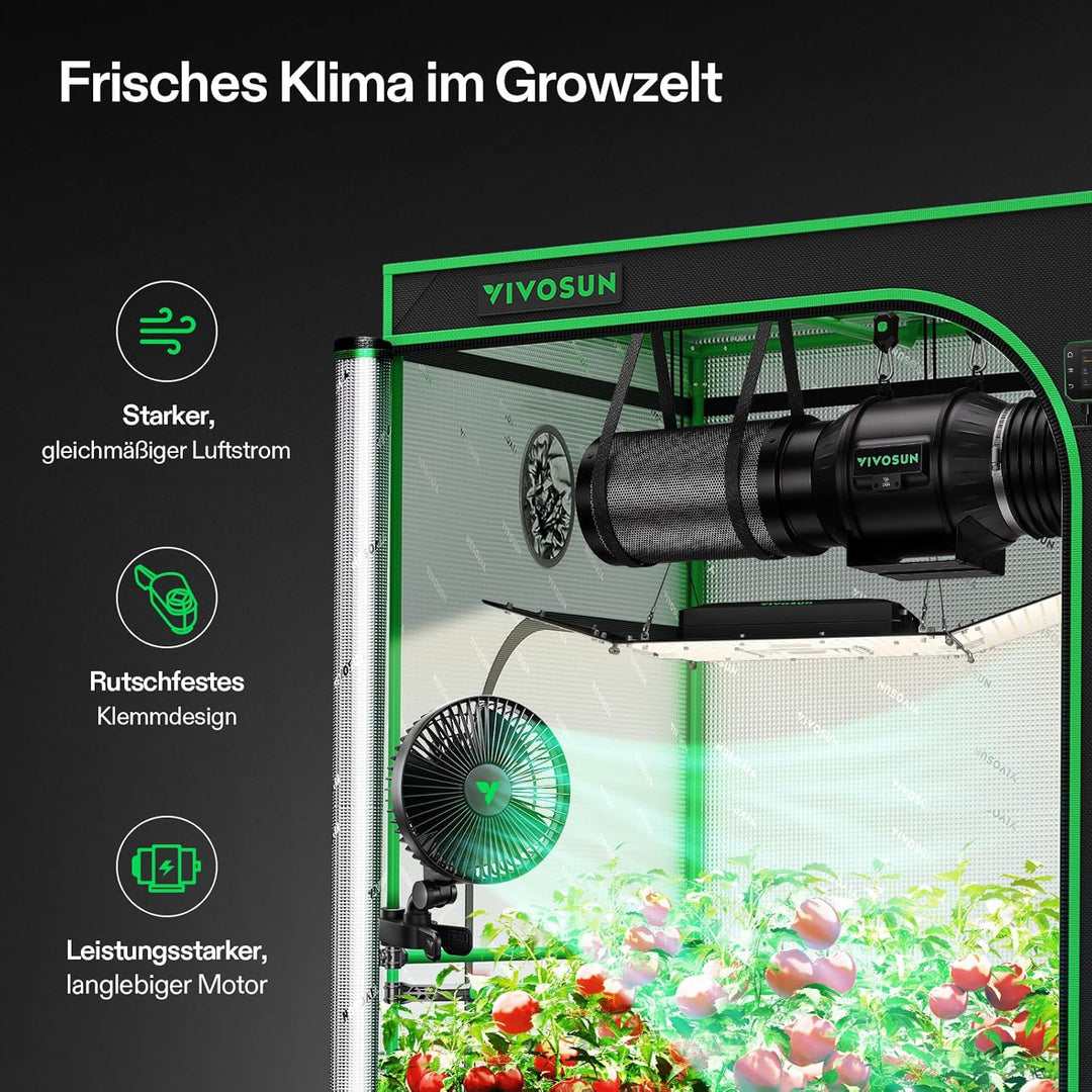 VIVOSUN AeroWave A6 Ventilator mit Clip 150 mm, Automatisch Oszillierend, Leise &amp; Leistungsstark, St