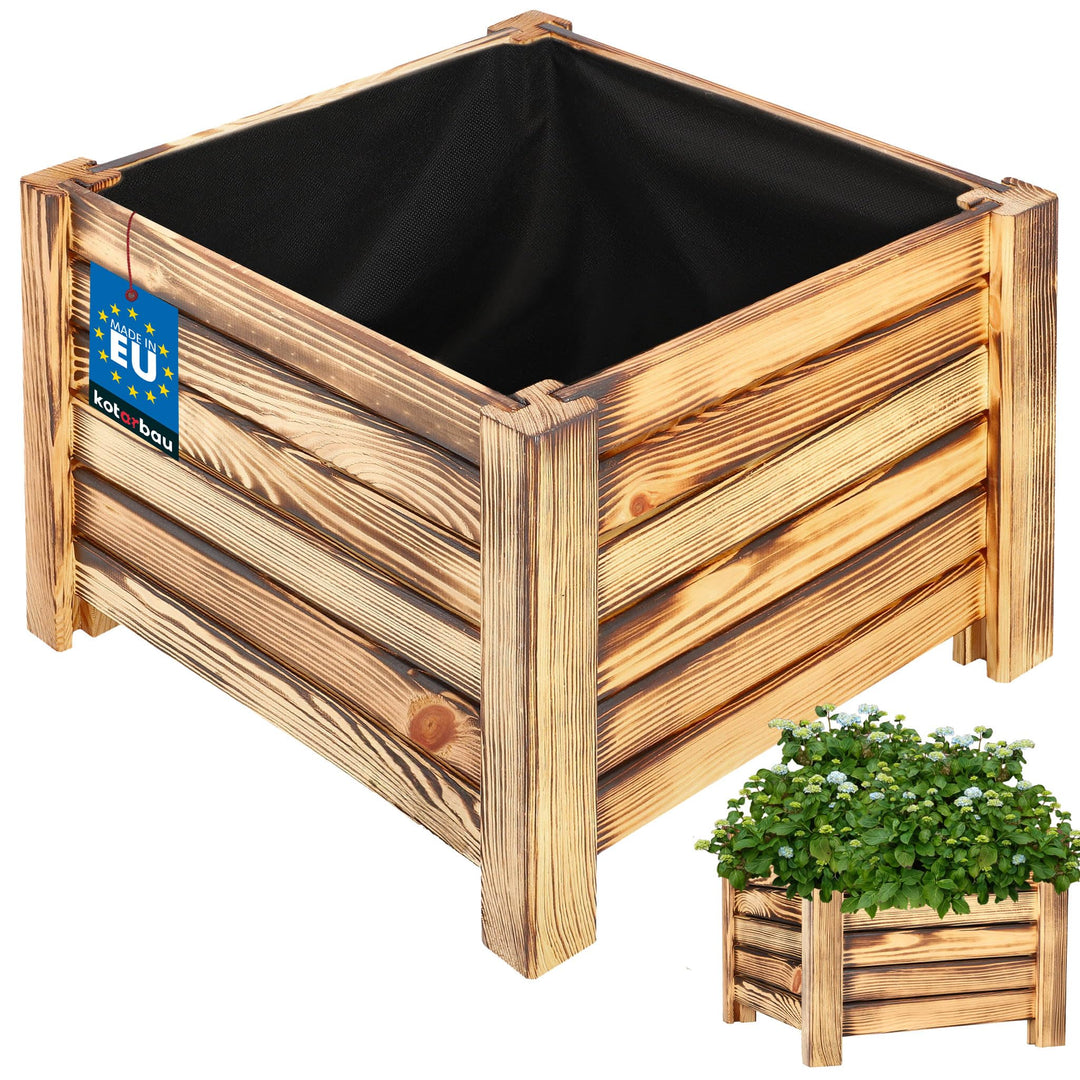 KOTARBAU® Blumenkasten - 38 x 38 x 30 cm - Pflanzkasten mit Vlies - Pflanzkübel gross aussen - Balko