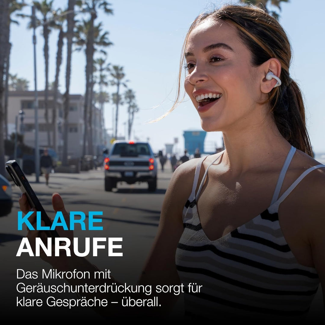 JLab Flex Open Ear Kopfhörer - Open Ear Earbuds, Manschetten-Design Clip-On-Kopfhörer, 21 Stunden Ak