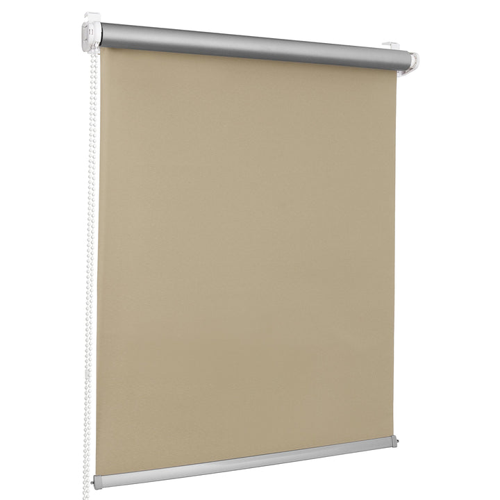 ROLLMAXXX Thermo Verdunkelungsrollo Klemmfix ohne Bohren (120 x 150 cm, Beige) 120 x 150 cm Beige, 1