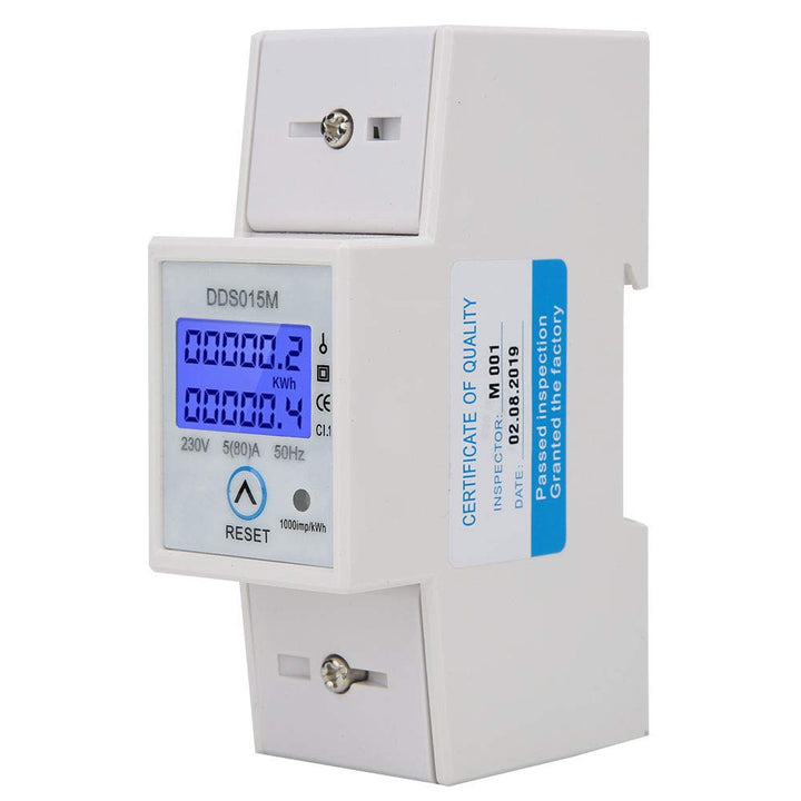 Einphasen-Stromzähler, DDS015M Wattstunden-Energiezähler Digitales DIN-Schienen-KWH-Messgerät, Displ