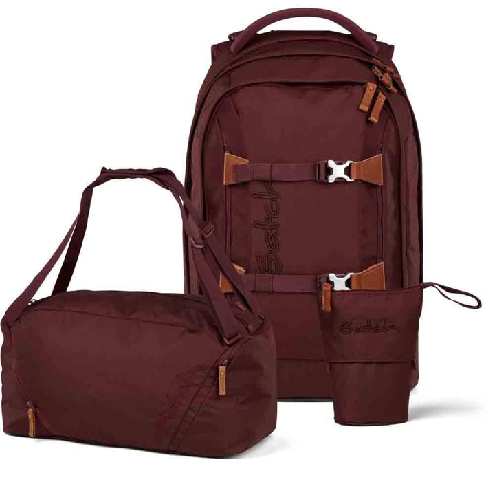 Satch Pack Pencil Slider Edition Schulrucksack Set 3tlg. inkl. Sporttasche (Nordic Ruby Skandi), Nor