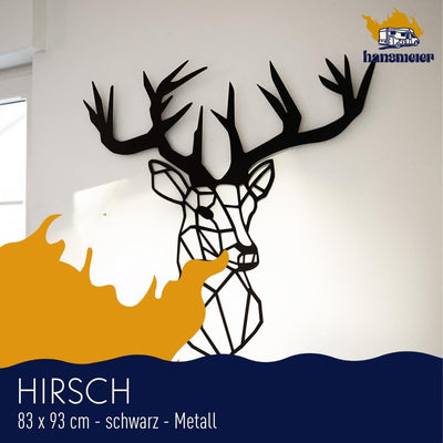 Hansmeier® Wanddeko aus Metall Schwarz | 93 x 83 cm | Wasserfest | Für Aussen, Innen, Balkon & Garte