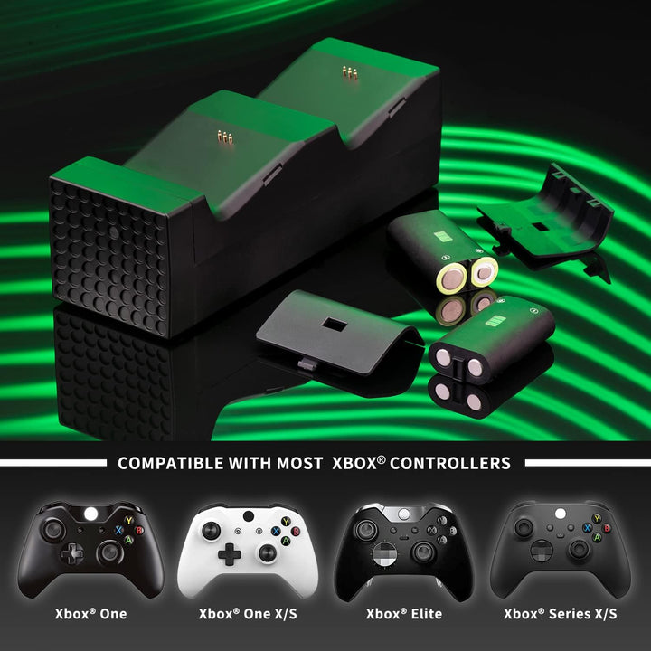 NiTHO Xbox Controller Doppel-Ladestation mit 2 x Wiederaufladbaren Akkupacks für Xbox One/Xbox Serie
