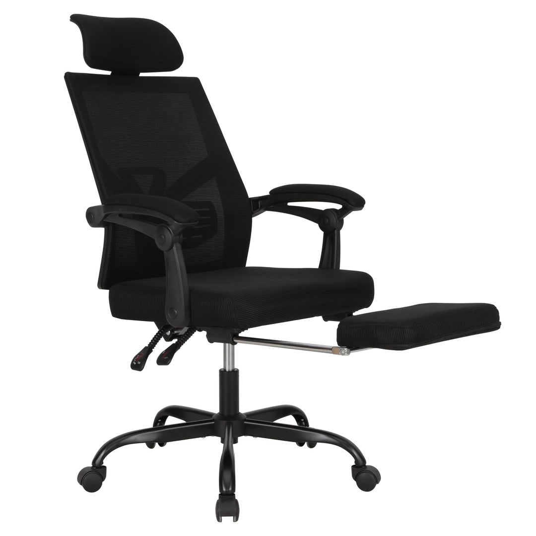 UEV Ergonomisch Bürostuhl aus Mesh, Schreibtischstuhl mit Fussstütze, Drehstuhl mit Verstellbarer Ko