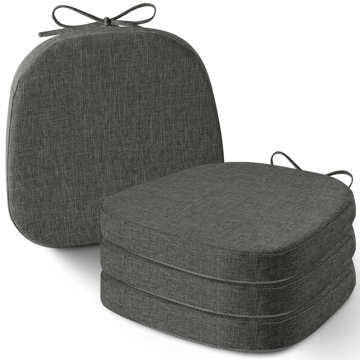 AddGrace 4er-Set Stuhlkissen für Metallstühle, 35x35 Sitzkissen mit Bändern – rutschfeste, Dicke Sit