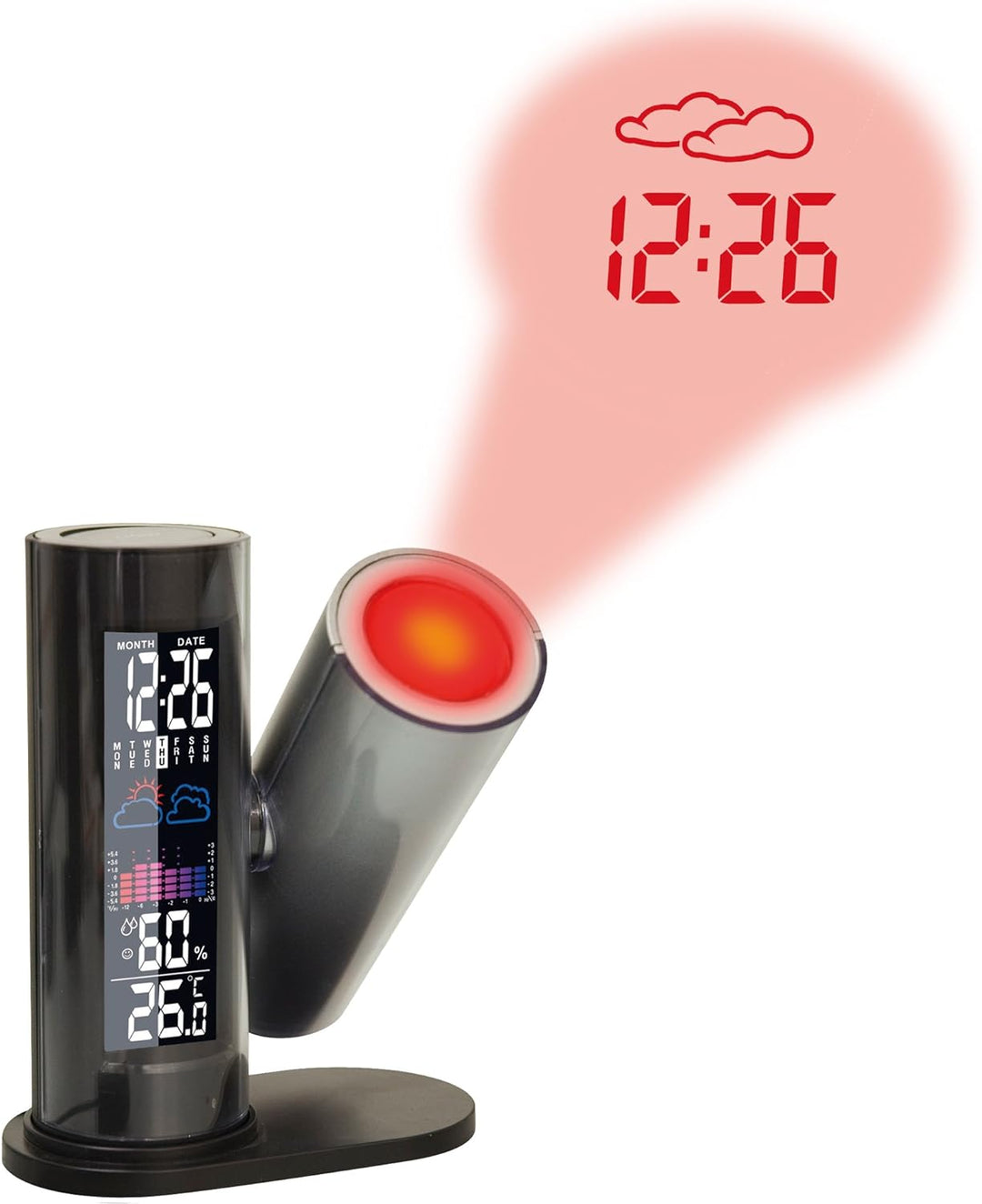 Technoline Projektionswecker WT 514 mit Wettervorhersage, schwarz, 116 x 65 x 142