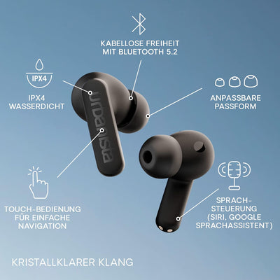 Urbanista Phoenix Solar In Ear Kopfhörer Bluetooth Noise Cancelling, unendliche Spielzeit, IPX4 Hybr