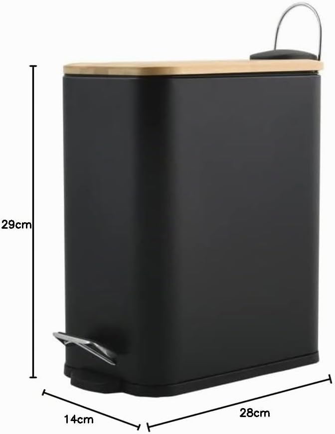 Spirella – 5-Liter-Treteimer, Modell Erik, rechteckig, mit sanftem und geräuschlosem Schliessmechani