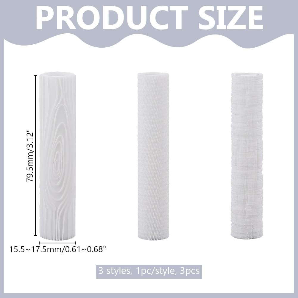 3 Stück Polymer Clay Struktur Roller Resin Prägung Töpferwerkzeug Ton Textur Roller Prägerollen Für