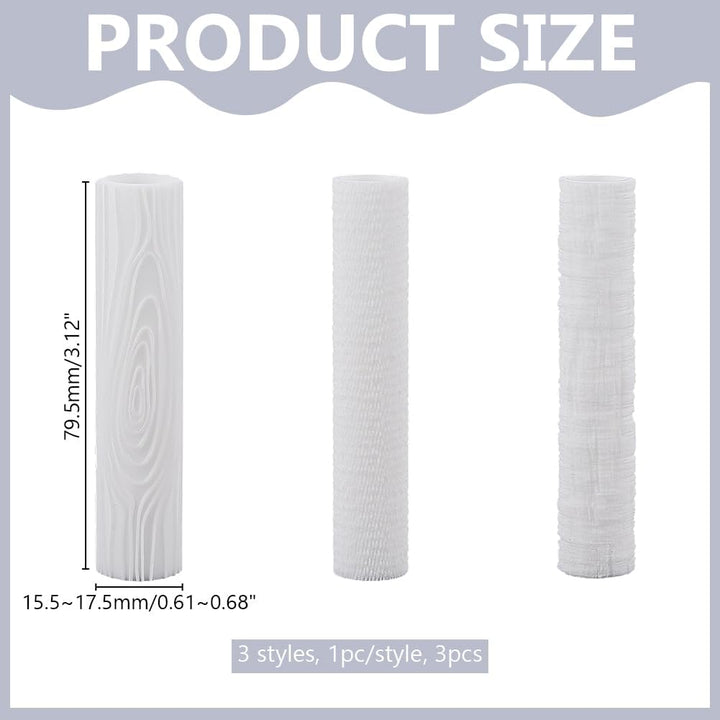 3 Stück Polymer Clay Struktur Roller Resin Prägung Töpferwerkzeug Ton Textur Roller Prägerollen Für