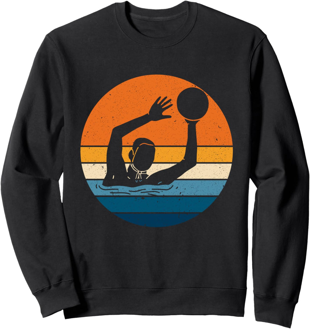Wasserball-Sport-Retro-Vintage-Sonnenuntergang-Wasserball-Sp Sweatshirt