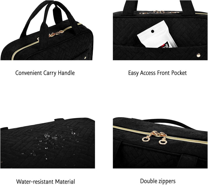 BAGSMART Kulturtasche Reise zum Aufhängen Kulturbeutel Damen für Makeup, Toilettenartikel (Schwarz-G