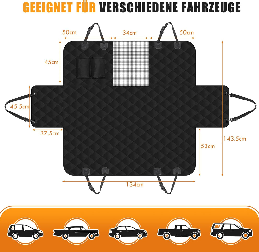 CALIYO Hundedecke Auto Rückbank, Hund Auto rückbank Rücksitz mit Seitenschutz, Auto Hundedecke Rücks