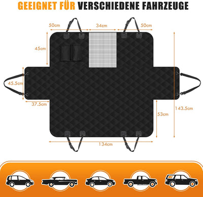 CALIYO Hundedecke Auto Rückbank, Hund Auto rückbank Rücksitz mit Seitenschutz, Auto Hundedecke Rücks
