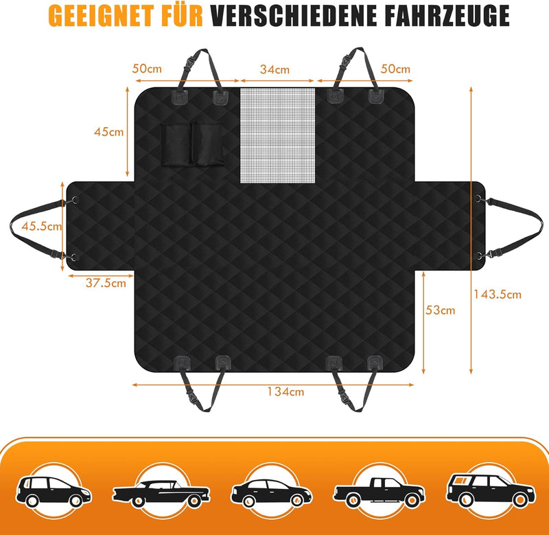 CALIYO Hundedecke Auto Rückbank, Hund Auto rückbank Rücksitz mit Seitenschutz, Auto Hundedecke Rücks