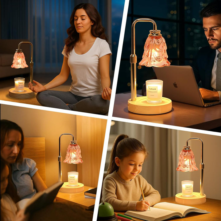 Candle Warmer Lamp with Timer Electric Adjustable Height Candle Warmer Dimmable Wax Warmer Lamp Jar