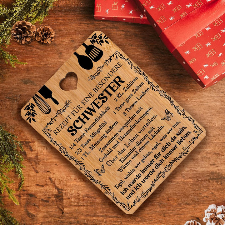 Geschenke für Schwester, Schwester Geschenke, Geburtstagsgeschenke für Schwester, Bambus Schneidebre