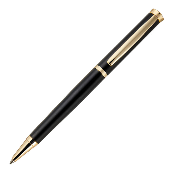 Hugo Boss Sophisticated Kugelschreiber aus Messing in der Farbe Schwarz Matt, Länge: 13,6cm, Minenfa