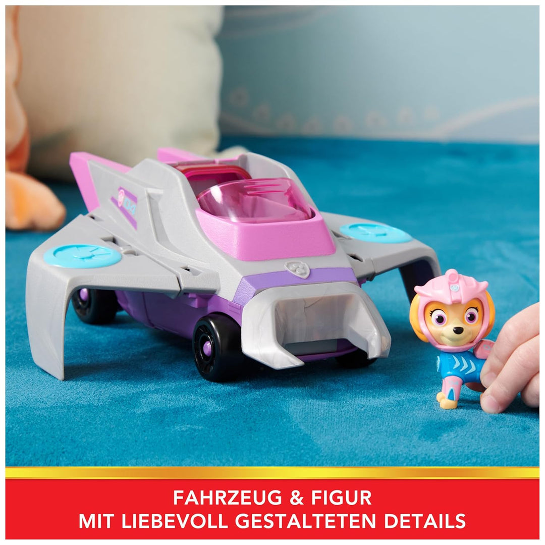 PAW PATROL, Aqua Pups - Basis Fahrzeug Spielzeugauto im Rochen-Design mit Skye Welpenfigur, Spielzeu