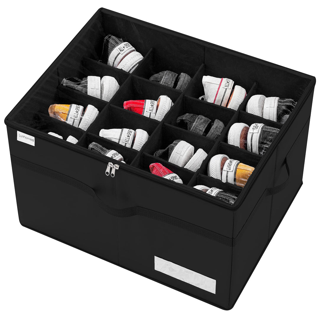 Schuhorganizer für Closet, Passt 16 Paare, grosse Schuhschrank, Schuhbox mit Durchsichtigem Deckel,