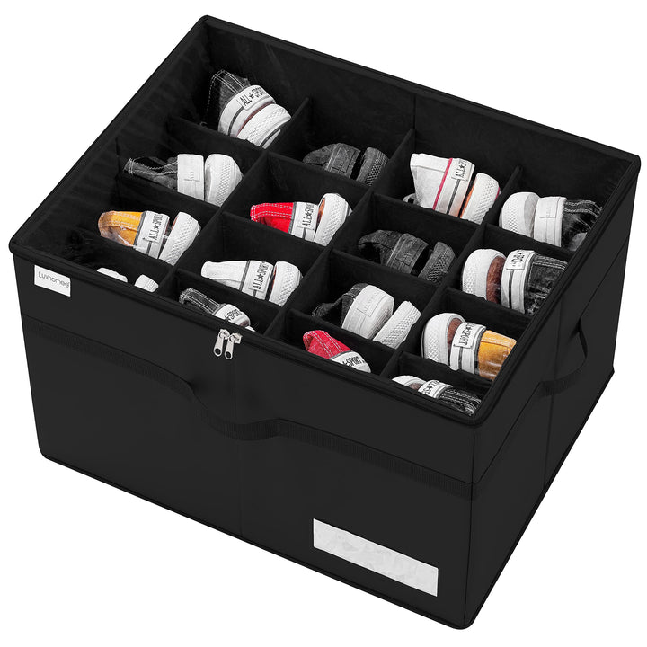 Schuhorganizer für Closet, Passt 16 Paare, grosse Schuhschrank, Schuhbox mit Durchsichtigem Deckel,