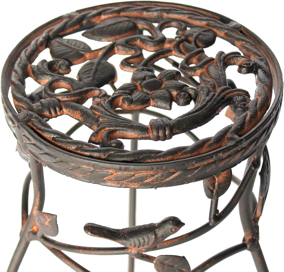 DanDiBo Blumenhocker Metall Schwarz Rund Höhe 52 cm Blumenständer 18215 Blumensäule Antik Pflanzenst