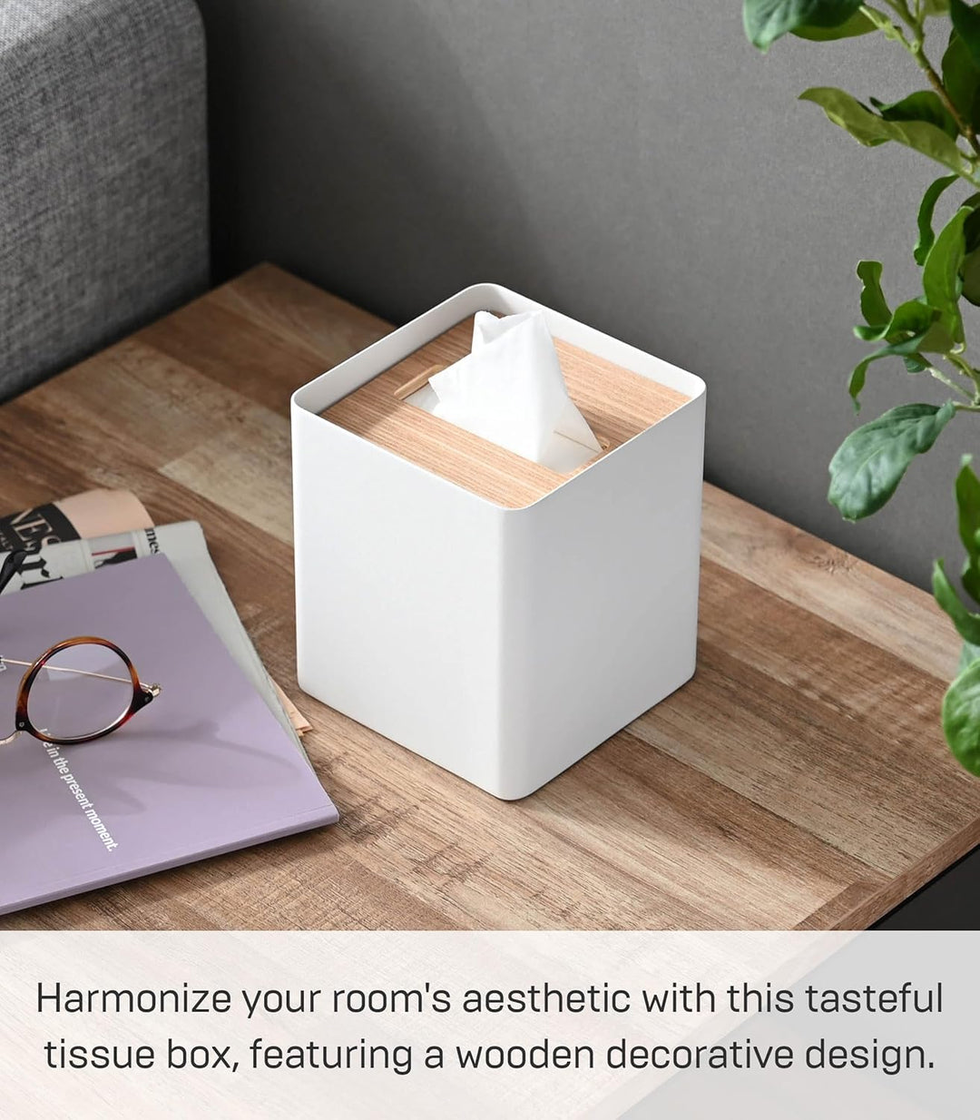 YAMAZAKI Box Cover Home | Stahl | Taschentuchetui, Einheitsgrösse, Esche