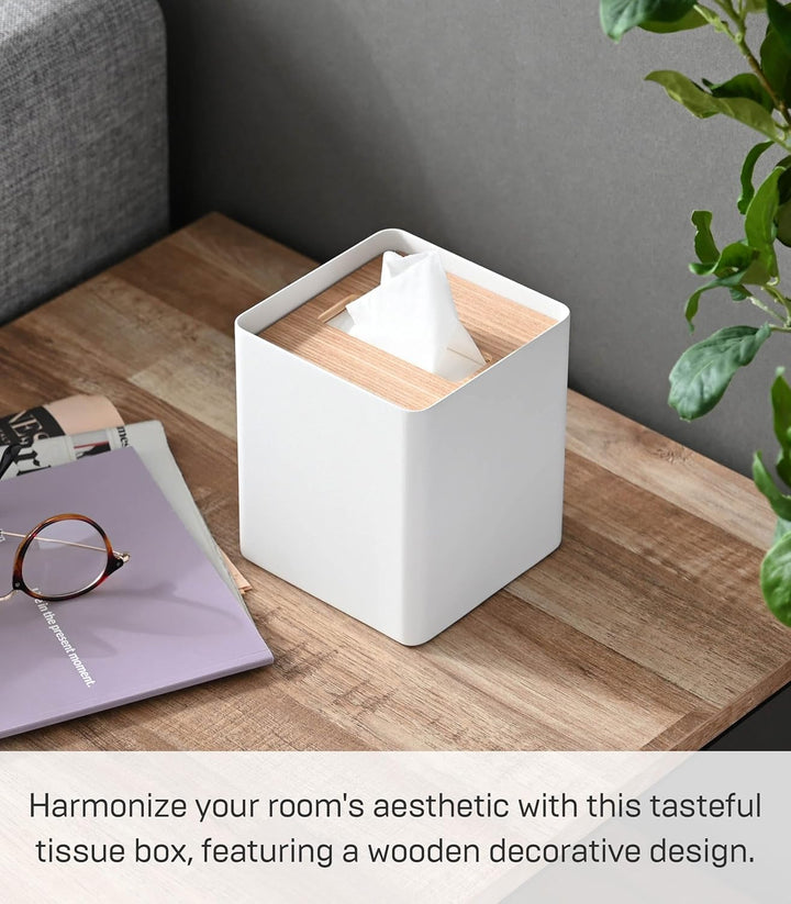 YAMAZAKI Box Cover Home | Stahl | Taschentuchetui, Einheitsgrösse, Esche