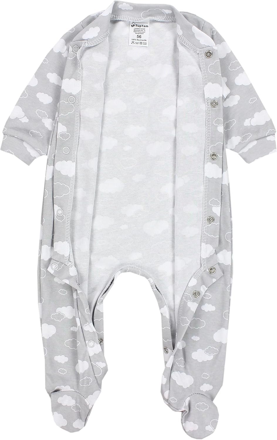 TupTam Baby Mädchen Schlafstrampler mit Fuss 3er Pack 62 Farbenmix 1, 62 Farbenmix 1