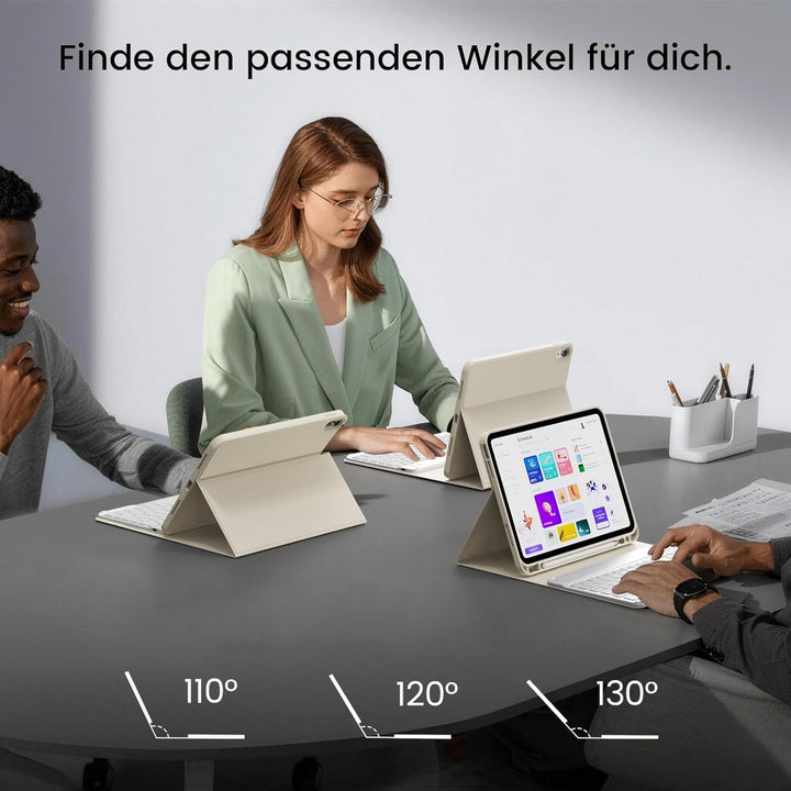 Hülle mit Tastatur für iPad A16 11 Generation 2025 (11 Zoll), iPad 10 Generation 2022 (10.9 Zoll) mi