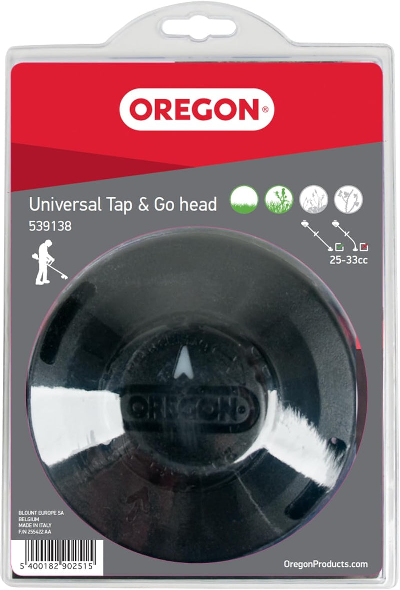 Oregon Universal-Fadenkopf Tap & Go, geeignet für die meisten Freischneider/Rasentrimmer mit geradem