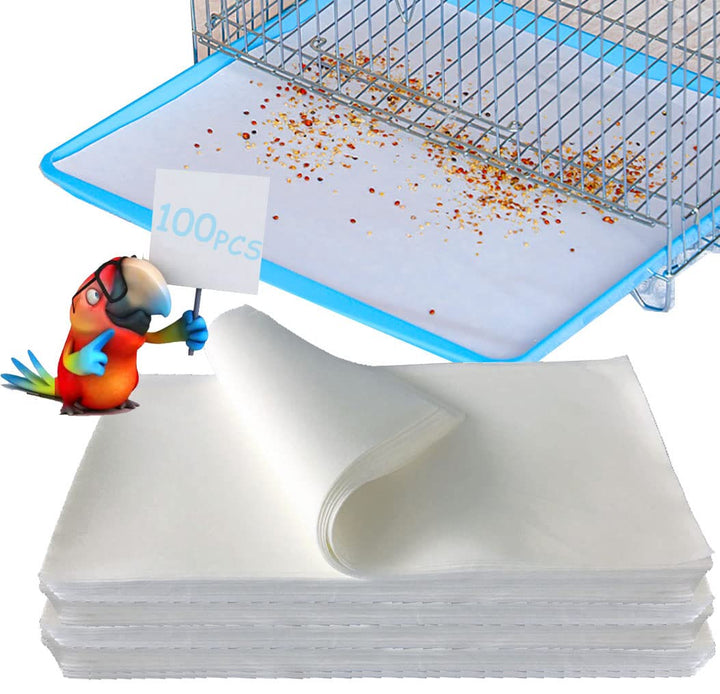 100 Stück Vogelkäfig Liner Papier,11 × 20 Zoll Einweg-Bambuskohle-Faser-Käfig-Papiereinlagen vorgesc