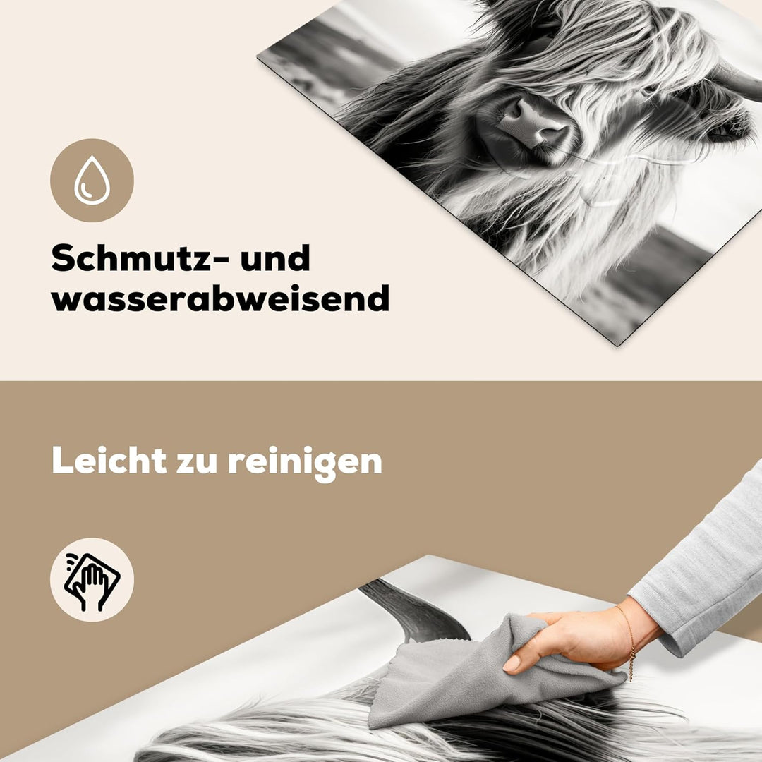 Herdabdeckplatte 70x52 cm Einteilig Ceranfeld Abdeckplatte für Induktionsschutz Ceranfeldabdeckung V