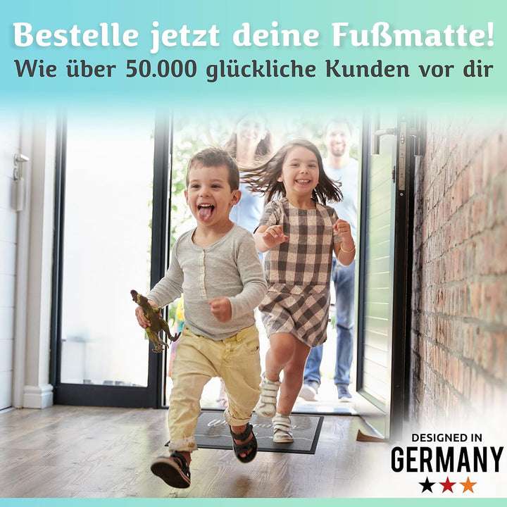 Fussmatte innen [waschmaschinenfest] in perfekter Grösse für die Haustür. Fussmatte schwarz 40x60 fu