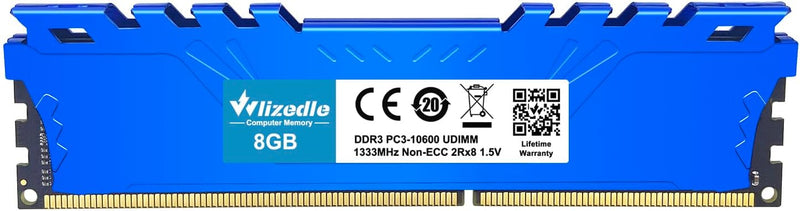 DDR3 16GB Kit (2x8GB) Desktop Arbeitsspeicher 1333MHz CL9 UDIMM Wlizedle Tischcomputer RAM PC3-10600