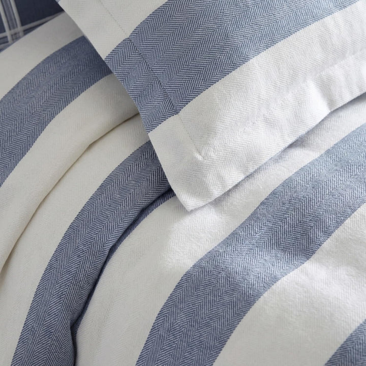 Nautica Home | Fairwater Collection | 100% Cotton Mediterranean Inspired Design Herringbone Weave Du