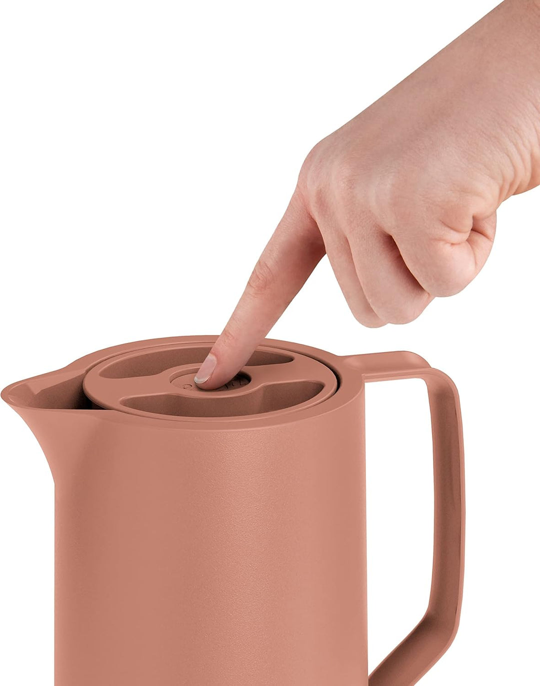 Emsa N41709 Motiva Isolierkanne | 1 Liter | Quick-Press-Verschluss | 12h heiss, 24h kalt | Glaskolbe