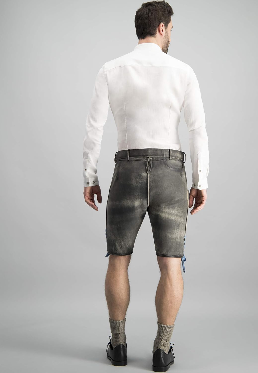 Stockerpoint Herren Hose Bayern Bua Lederhose 42 Grau (Grau Antik Gespeckt Grau Antik Gespeckt), 42