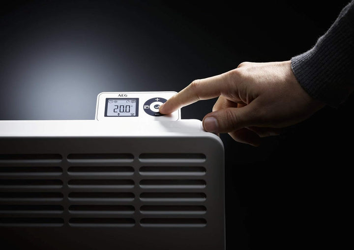 AEG Wandkonvektor WKL 505, Elektroheizung energiesparend, 750 W für ca. 9 m², LCD-Display, Wochenzei