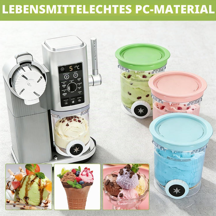 4 Stück Ninja Swirl Creami Behälter 500 ml Eisbehälter-für Ninja Creami NC701 & NC700 Serie Eismasch