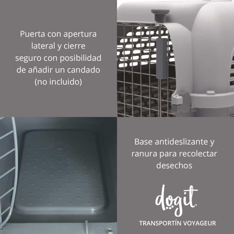 Dogit 76626 TransportboxVoyageur Modell 300, gross, grau L 62 x B 42 x H 37 cm Standardverpackung, L